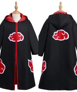NewCosplay Naruto Akatsuki Kids Children Hooded Zip Up Coat Halloween Carnival Suit Cosplay Costume