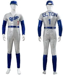NewCosplay Rocketman Elton John Dodgers Baseball Uniform Cosplay Costume New Arrivals