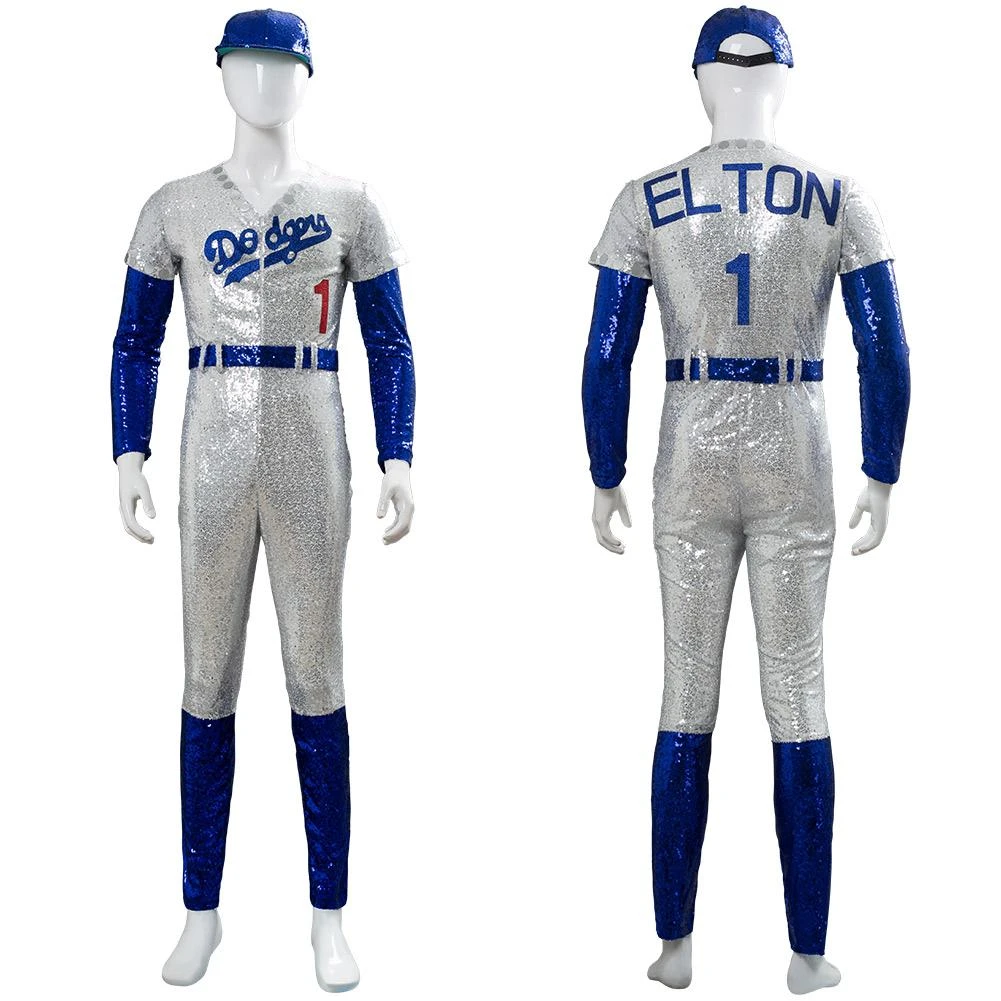 NewCosplay Rocketman Elton John Dodgers Baseball Uniform Cosplay Costume New Arrivals 3 NewCosplay Rocketman Elton John Dodgers Baseball Uniform Cosplay Costume New Arrivals