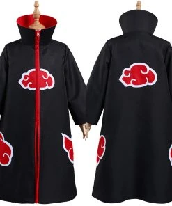 NewCosplay Naruto Akatsuki Kids Children Zip Up Coat Halloween Carnival Suit Cosplay Costume New Arrivals