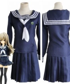 NewCosplay Toradora TIGER And DRAGON Blue School Uniform Cosplay Costume