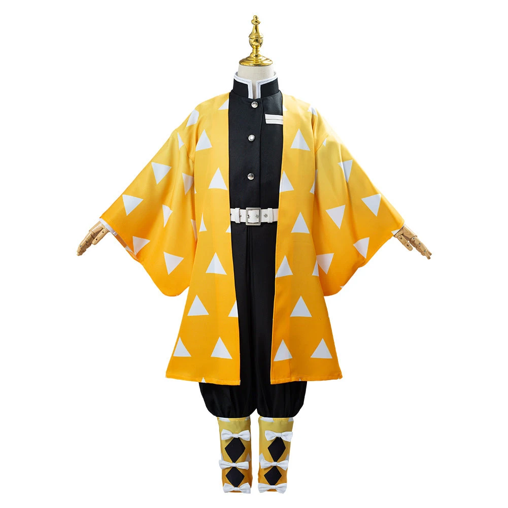 NewCosplay Demon Slayer: Kimetsu No Yaiba Agatsuma Zenitsu Cosplay Costume For Kids Children 4 NewCosplay Demon Slayer: Kimetsu No Yaiba Agatsuma Zenitsu Cosplay Costume For Kids Children