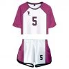 NewCosplay Haikyuu Shiratorizawa School Cosplay Uniform Jersey Sportswear Top Shorts Set For Women
