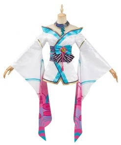 NewCosplay New Arrivals League Of Legends LOL Fox Ahri The Nine-Tailed Fox Women Kimono Dress Outfit Halloween Carnival Suit Cosplay Costume