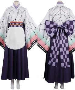 NewCosplay Demon Slayer Kochou Shinobu Cosplay Costume Maid Dress Outfits Halloween Carnival Suit