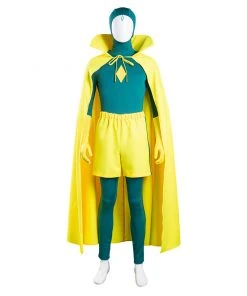 NewCosplay WandaVision Vision Jumpsuit Cloak Outfits Halloween Carnival Suit Cosplay Costume New Arrivals
