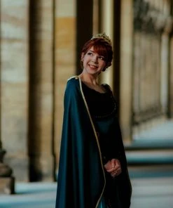 NewCosplay Frozen 2 Queen Anna Coronation Gown Dark Green Dress Cosplay Costume 30 NewCosplay Frozen 2 Queen Anna Coronation Gown Dark Green Dress Cosplay Costume