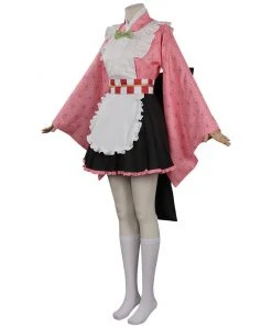 NewCosplay New Arrivals Demon Slayer Kamado Nezuko Maid Dress Outfits Halloween Carnival Suit Cosplay Costume