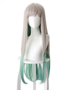 NewCosplay Jibaku Shounen Hanako-kun Yashiro Nene Silver Gray Gradient Green Long Hair Cosplay Wig