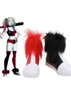 New Cosplaysky 2019 Anime Harley Quinn Boots Costume Props Halloween Carnival Party Shoes Cosplay Shoes