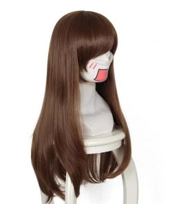 New Cosplaysky DVA Hana Song Cosplay Wig Overwatch OW Cosplay Wig Brown Long Hair New Arrivals