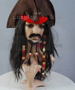 NewCosplay Pirates Of The Caribbean Jack Sparrow Hat Wig Headband Set New Arrivals