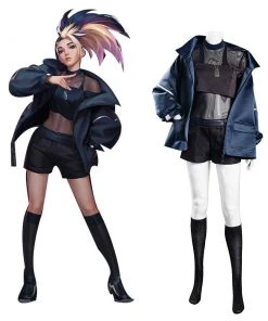 NewCosplay League Of Legends LOL KDA Groups Akali Halloween Carnival Suit Cosplay Costume