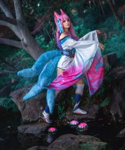 NewCosplay New Arrivals League Of Legends LOL Fox Ahri The Nine-Tailed Fox Women Kimono Dress Outfit Halloween Carnival Suit Cosplay Costume 30 NewCosplay New Arrivals League Of Legends LOL Fox Ahri The Nine-Tailed Fox Women Kimono Dress Outfit Halloween Carnival Suit Cosplay Costume
