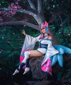 NewCosplay New Arrivals League Of Legends LOL Fox Ahri The Nine-Tailed Fox Women Kimono Dress Outfit Halloween Carnival Suit Cosplay Costume 31 NewCosplay New Arrivals League Of Legends LOL Fox Ahri The Nine-Tailed Fox Women Kimono Dress Outfit Halloween Carnival Suit Cosplay Costume