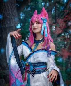 NewCosplay New Arrivals League Of Legends LOL Fox Ahri The Nine-Tailed Fox Women Kimono Dress Outfit Halloween Carnival Suit Cosplay Costume 29 NewCosplay New Arrivals League Of Legends LOL Fox Ahri The Nine-Tailed Fox Women Kimono Dress Outfit Halloween Carnival Suit Cosplay Costume