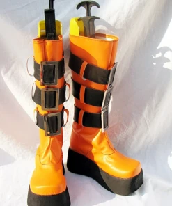 NewCosplay Togainu No Chi Rin Cosplay Boots Shoes Black Orange New Arrivals