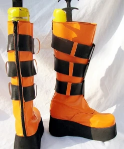 NewCosplay Togainu No Chi Rin Cosplay Boots Shoes Black Orange New Arrivals