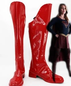 NewCosplay CBS TV Supergirl Kara Danvers Cosplay Prop Shoes Rain Boots Jackboots Kneeboots New Arrivals