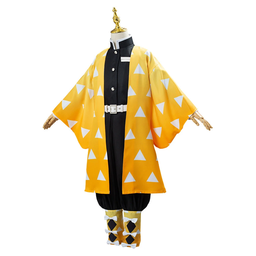 NewCosplay Demon Slayer: Kimetsu No Yaiba Agatsuma Zenitsu Cosplay Costume For Kids Children 5 NewCosplay Demon Slayer: Kimetsu No Yaiba Agatsuma Zenitsu Cosplay Costume For Kids Children