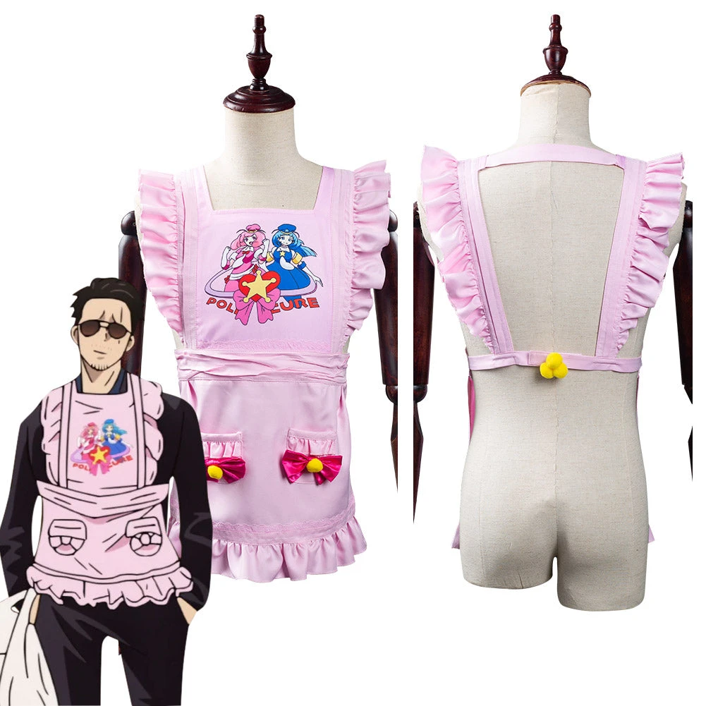 NewCosplay New Arrivals The Way Of The Household Husband Tatsu Pink Apron Halloween Carnival Suit Cosplay Costume 3 NewCosplay New Arrivals The Way Of The Household Husband Tatsu Pink Apron Halloween Carnival Suit Cosplay Costume