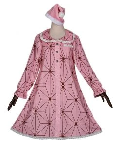 NewCosplay New Arrivals Demon Slayer Kamado Nezuko Pajamas Dress Hat Outfit Cosplay Costume