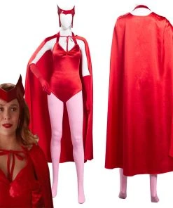 NewCosplay WandaVision Scarlet Witch Wanda Maximoff Women Jumpsuit Outfits Halloween Carnival Suit Cosplay Costume