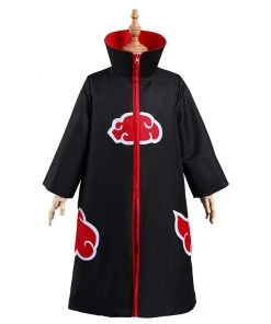 NewCosplay Naruto Akatsuki Kids Children Zip Up Coat Halloween Carnival Suit Cosplay Costume New Arrivals