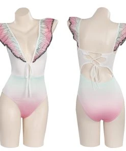 NewCosplay Anime Demon Slayer Kochou Shinobu Swimwear Outfits Halloween Carnival Suit Cosplay Costume