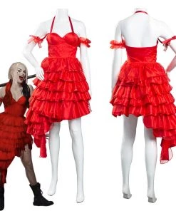 NewCosplay Suicide Squad(2021) Harley Quinn Red Dress Halloween Carnival Suit Cosplay Costume New Arrivals