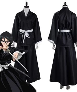 NewCosplay Anime Bleach Kuchiki Rukia Japanese Kimono Outfits Halloween Carnival Suit Cosplay Costume New Arrivals
