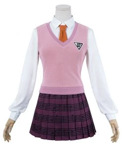 NewCosplay Danganronpa V3: Killing Harmony-Akamatsu Kaede Uniform Skirt Outfits Halloween Carnival Suit Cosplay Costume
