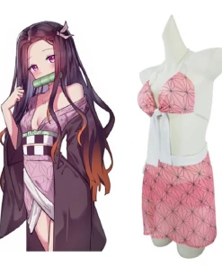 NewCosplay Demon Slayer Kamado Nezuko Original Designers Swimwear Cosplay Costume Summer Swimsuit