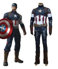 NewCosplay Avengers: Age Of Ultron Captain America Steve Rogers Uniform Outfit Cosplay Costume New Arrivals