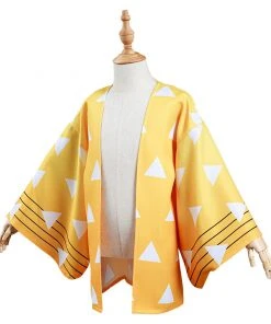 NewCosplay Demon Slayer: Kimetsu No Yaiba Agatsuma Zenitsu Kids Children Cosplay Costume