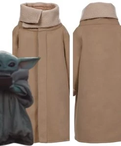 NewCosplay Star Wars Baby Yoda The Mandalorian Fleece Lined Coat Cosplay Costume For Kids