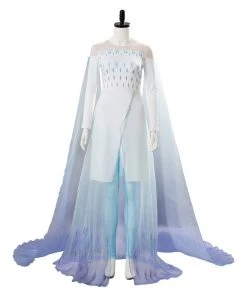 NewCosplay Frozen 2 Elsa Ahtohallan Cave Queen White Gown Cosplay Costume New Arrivals