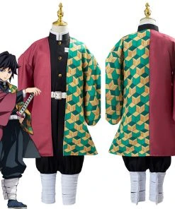 NewCosplay Kids Children Demon Slayer Kimetsu No Yaiba Tomioka Giyuu Uniform Outfit Anime Cosplay Costume New Arrivals