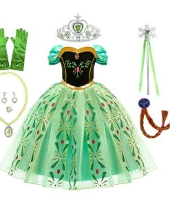 NewCosplay New Arrivals Frozen Princess Anna Children Kids Dress Cosplay Costume