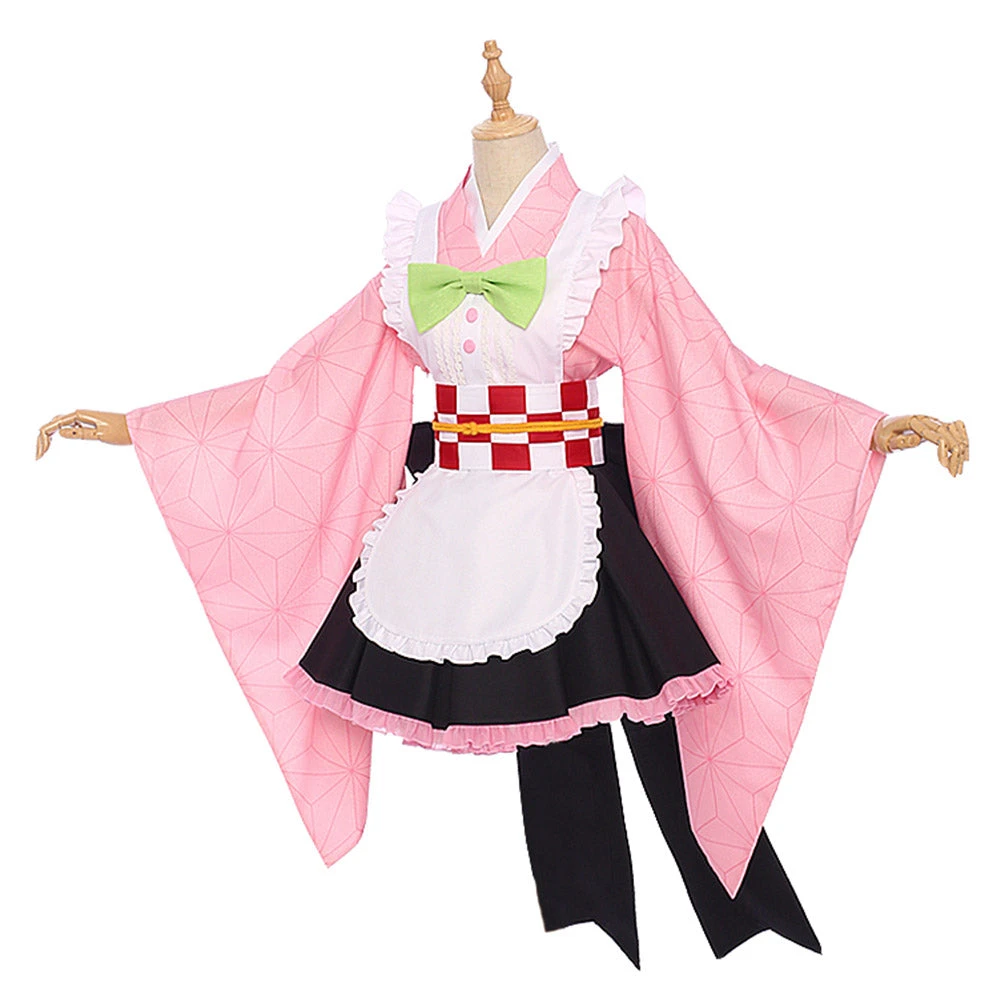 NewCosplay Demon Slayer Kamado Nezuko Maid Outfit Cosplay Costume 3 NewCosplay Demon Slayer Kamado Nezuko Maid Outfit Cosplay Costume
