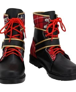 NewCosplay Twisted Wonderland Pomefiore Epel Felmier Black Red Boots Cosplay Shoes New Arrivals