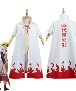 NewCosplay NARUTO 4th Hokage Namikaze Minato Kids Cloak Coat Halloween Carnival Suit Cosplay Costume New Arrivals