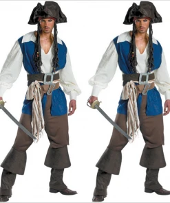 NewCosplay New Arrivals Pirates Of The Caribbean Jack Sparrow Outfit Cosplay Costume Men Ver.