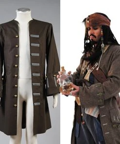 NewCosplay New Arrivals Pirates Of The Caribbean Jack Sparrow Jacket Coat Costume