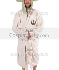 NewCosplay New Arrivals Star Wars Yoda Jedi Ears Fleece Bathrobe Hooded Robe Costume Adult Size