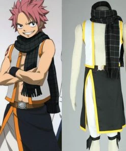 NewCosplay Fairy Tail Natsu Dragneel Muffler Scarf Cosplay Accessories New Arrivals