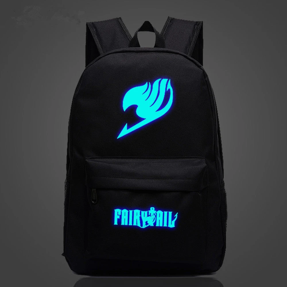 NewCosplay Fairy Tail Natsu Magic Guild Luminous Logo SchoolBag Backpack 4 NewCosplay Fairy Tail Natsu Magic Guild Luminous Logo SchoolBag Backpack